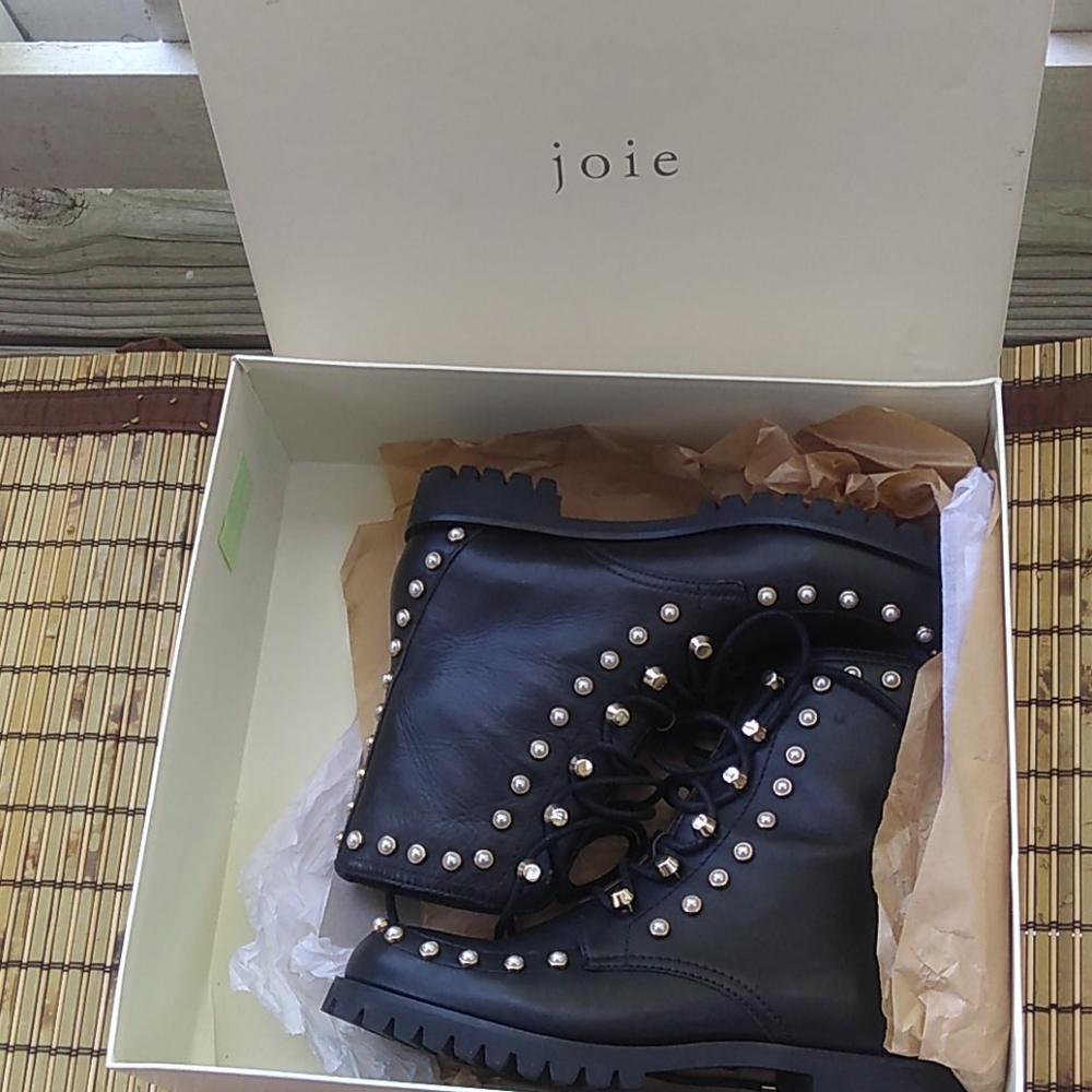 Joie Pearl embezzled combat boots
